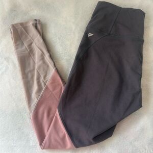 Fabletics Three-Tone Leggings - Black and Pink